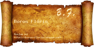 Boros Flóris névjegykártya
